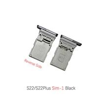 For Samsung S22 S22+ S22Ultra Sim Card Tray Slot Holder Socket Repair Parts S22 Sim1 Black