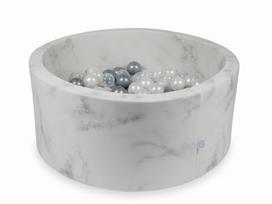 Suchy Basen 90X40 Marmur Z Piłeczkami 300Szt: Perłowe, Przezroczyste, Srebrne 90x40