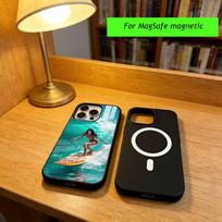 Surfing Art Phone Case For iPhone17,16,15,14,13,12,11 Plus,Pro Magnetic For Magsafe Wireless Charging iPhone14