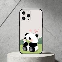 C-Cute giant panda Phone Case For iPhone 17,16,15,14,13,12,11 Plus,Pro Max,SE4Soft Silicone Black Cover iPhone15pro