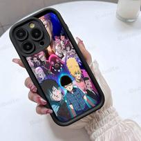 Amine Mobs Psycho 100 Phone Case for iPhone 17 16 15 14 13 12 11 Pro Max Plus Silicone Shockproof Case iPhone 14
