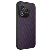 Carbon Fiber Magnetic Case For Honor 400 200 Pro Lite Smart Hard Matte Back Camera Protector Shockproof TPU Shell For Honor 400 violetinė