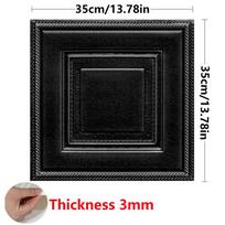 35cm*35cm 3D Vandeniui atsparūs sienų lipdukai Popierius Lubų lipdukas Nulupk ir priklijuok Tapetai Saugus Apsauga nuo susidūrimų Namų dekoravimas 35cmX35cm-10pcs juoda