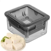 Tofu Press Presser Safe Mould Built-in Water Removal Drainer Gadget Soybean Curd Presser Kitche 3-Layer Tofu Press Making Mold pilka spalva