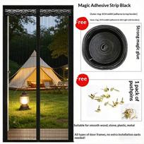 100x210CM Magnetinės Durų Užuolaidos Tinklelis Durims nuo Uodų, Vabzdžių, Muselių Užuolaidos Automatinis Uždarymas Durims W70*H190cm