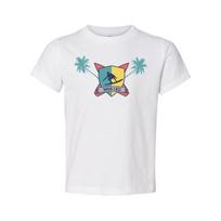 Unisex Surfing Crest Tee Featuring Wave Shield Emblem Palm Trees And Beachside G 2XL