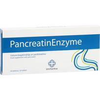 Unifarma Herbals Pancreatin Enzyme, 20 tablečių