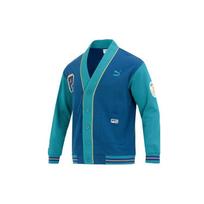 Puma Team Badge V-Neck Jacket With Contrast Logo Print Unisex Outerwear Green 677374-45 M