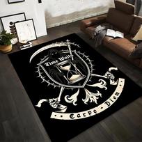 Gothic Grim Reaper Carpet with Hourglass and  Carpe Diem  Design Suitable for use as an anti-slip for living room bedroom sofas 40x60cm( 15x23in )
