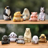 Arctic Animal Pvc Miniature Figurines Blind Box With Penguin Seal Bear Cat For Home Office Decor