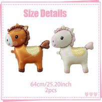 Cartoon Cute Styling Pony Balloon Horse Aluminum Film Balloon for Farm Party Photography Props Birthday Decoration Other