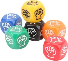 Rock Paper Scissors Dice Set, 6pcs Game Dice With 6 Sides 6 Colors, 20mm Decision Dice For Adults, Kids And Family Party Games