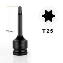 1pcs Torx Screwdriver Bits With Hole T20-T100 1 2 Inch Hex Shank Electric Screw Driver Star Bit Drive Socket Adapter Head