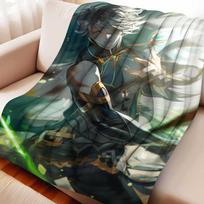 Genshin Impact Alhaitham Flannel Blanket Cover Winter Warm Soft Anime Blanket Multifunctional Decor Home Universal Blankets 130x150cm