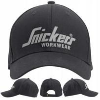 Czapka Z Daszkiem Męska Do Pracy Bejsbolówka Snickers 9041 Truckerka Czarna