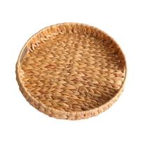 Handwoven Storage Basket Natural Material Round Organizer Tray Diameter 38cm Durable Lightweight Practical Storage Solution for Home Office