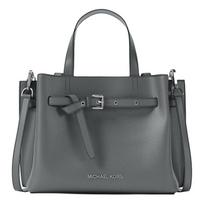 MICHAEL KORS Emilia Logo Classic Leather Handbag Small Women's Gray pilka spalva