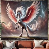 Pegasus tapestry 75x100 juoda