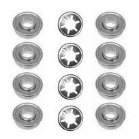 Universal 8Pcs 1/2  Wheel Bearings & 4Pcs Wheel Push Clips 91055-VB4-003 Fit for Honda Rover Masport sidabras