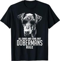 Dobermanų vokiečių inžinerijos juokingi Dobermano pinčerių unisex marškinėliai S įvairiaspalvis