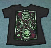 DOM Men's Skeleton Playing Card Spade Graphic T-Shirt -?Medium S įvairiaspalvis