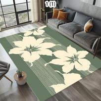 Rectangular Area Rug with Boho Floral Dandelion Patterns in Soft Muted Tones for Living Room Bedroom Nursery and Home Decor 40X60CM