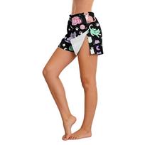 Women Animal Print Side Velcro Closure Easy Open Post Surgery Recovery Care Shorts No Pockets Comfortable Fit Elastic Waistband M juoda