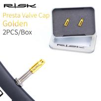 RISK Titanium Alloy Bike Valve Cap Presta Schrader Nozzle Valve Core Cap MTB Road Bicycle Tire Valve Stem Covers Dustproof Presta  Gold