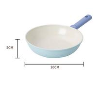 Non-Stick Blue Coated Wrought Iron Frying Pan, Available In 20cm 24cm 26cm, Perfect For Home Kitchen Versatile Cooking Styles