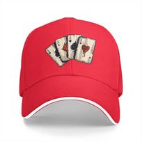Poker Multicolor Hat Peaked Unisexs Cap Playing Cards Poker Design Personalized Visor Protection Hats One Size