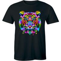 Colorful Tiger Face Shirt Neture Wild Animal Pet Lovers Tee Men's T-shirt Unisex T-Shirt S įvairiaspalvis