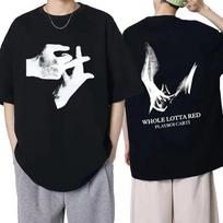 Rapper Playboi Carti Graphic T-shirt Hip Hop Harajuku Oversized T-shirt Street Music Album Whole Lotta Red Unisex Goth Clothing S įvairiaspalvis
