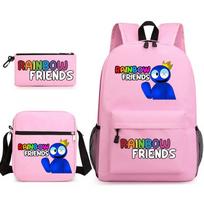 Rainbow Friends Rainbow Friends Game Original Styling Backpack Three-Piece Cartoon Student School Bag three-piece set rožinė