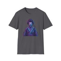 Neon Geisha Cyberpunk T-Shirt Men Japanese Kimono Anime Graphic Tee Streetwear S įvairiaspalvis