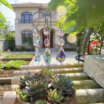 Colorful Garden Suncatcher Reflective Rainbow Maker Plant Stake Decorations  Bonsai 3 Set