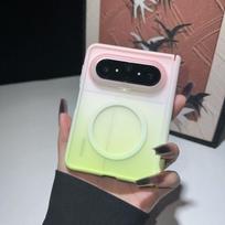 Case For Huawei Pura X Max Skin-feel Matte Gradient Magnetic Case Dual Hinge Full Body Cover Huawei Pura X Max