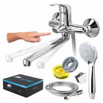 Bateria Wannowa Ścienna Z Długą Ruchomą Wylewką Kran Długi Atr-Bwr-10250287