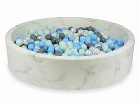 Suchy Basen 130X30 Marmur Z Piłeczkami 600Szt: Jasnomiętowe, Jasnobłękitne, Szare, Perłowe 130x30