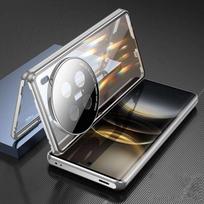 Case for Vivo X100 Ultra X200 X300 X100X X90 Pro Y500 Pro with Double Sided Tempered-Glass & Metal Frame Phone Bumpers Full Lens Protection Cover for Vivo X100 Ultra sidabras
