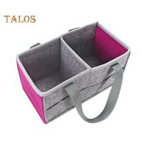 Wireless Speaker Felt Storage Bag Portable Handle 2 Compartments Large Capacity Foldable Audio Player Kids Stuffed Toy Snack Organizer Carrying žalia