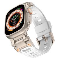Watchband Fluororubber Band for Apple Watch Ultra 2 49mm Series 9 8 7 se 5 6 4 Luxury Men Rubber Strap for iWatch ultra 49 45mm 44mm 42mm 42mm 44mm 45mm 49mm