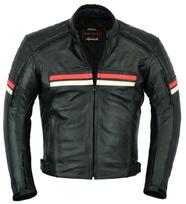 GearX Retro motociklo odinė striukė Motociklų lenktynių apsauginė striukė M juoda