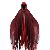 Helovino su gobtuvu apsiaustas suaugusiems Viduramžių raganos burtininko apsiaustas Unisex vaiduoklio Cosplay klyksmo kostiumas kostiumų vakarėliui Cosplay raudona