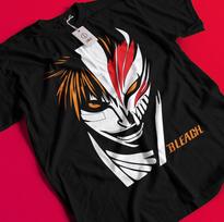 Bleach Anime Tshirt Ichigo Bankai T-Shirt Aizen Yhwach Tee Zaraki Kenpachi Shirt BB065 XL