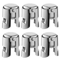 6 Pack Stainless Steel Champagne Stoppers Bubble Retainer Savers for Sparkling Wine Practical Beer Bottle Plugs 1