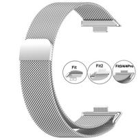 Magnetinė milanietiška kilpinė apyrankė Huawei Watch Fit4-Fit4 pro-FIT 3 apyrankė nerūdijančio plieno correa Huawei Fit2/Fit1 priedams Fit 4-4pro-3 sidabras