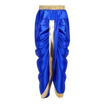 Berniukiškos tradicinės indų dhoti kelnės su metaline apdaila, elastine juosta, satininės, festivalio, vakarėlio kostiumo kelnės 5-6 Years mėlyna