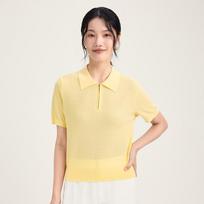 Northern Deer Lyocell-Triacetate Polo Knit T-Shirt XL abrikoso geltonos spalvos