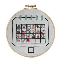 Christmas Advent Calendar Cross Stitch Kit DIY Countdown Embroidery Set with 24 Days Patterns Creative Holiday Gift for Beginners 1 Set