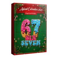 Christmas Advent Calendar with 67 Acrylic Xmas Tree Hanging Ornament 24 Days Christmas Countdown Calendar Box Holiday Party Gift A
